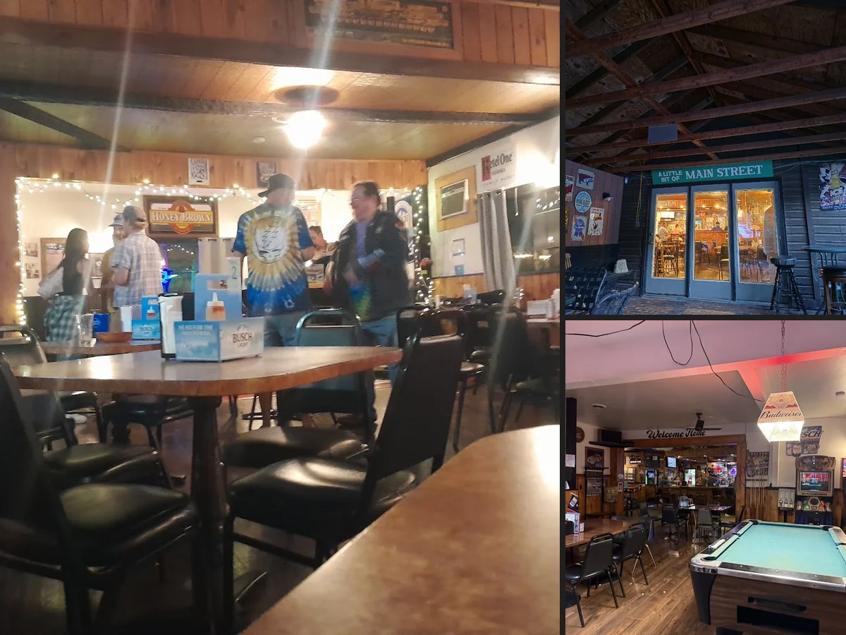 Simple dining room inside a neighborhood tavern.